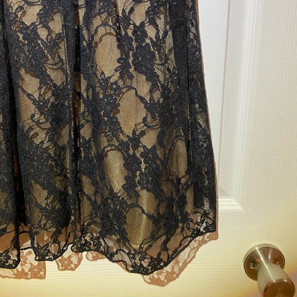 Formal Dress - Black Lace Over Gold - Tie Waist - Picture 3 of 7